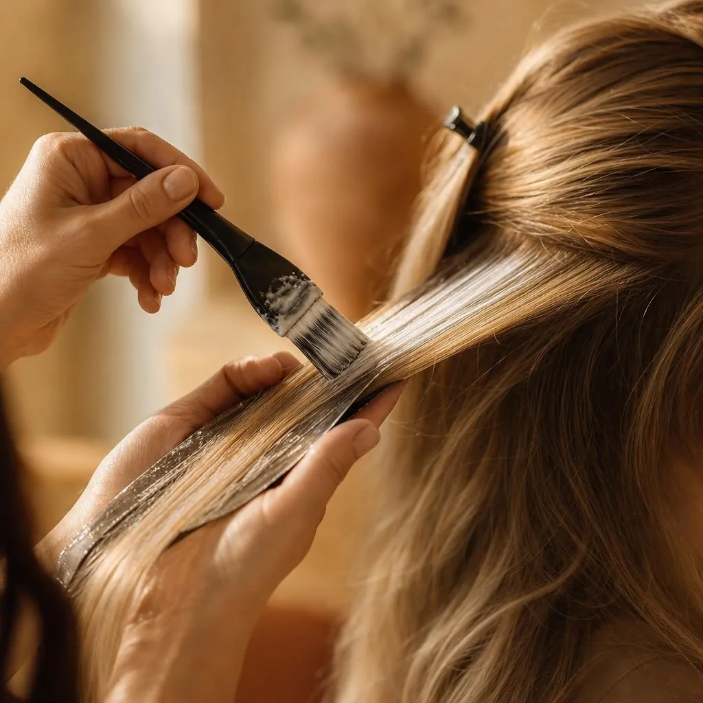 Aplicación de balayage a mechas de cabello